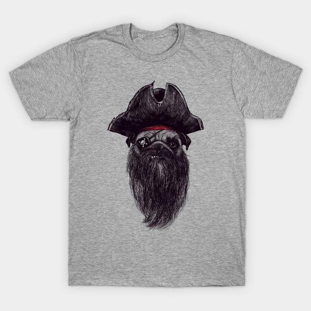 Capt. Blackbone the pugrate T-Shirt by Madkobra